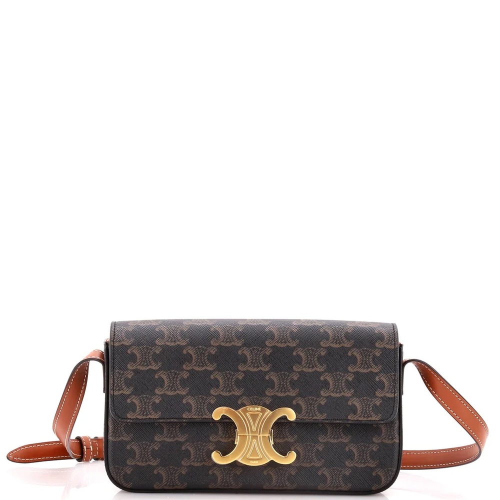 Brand New CELINE SHOULDER BAG CLAUDE IN TRIOMPHE CANVAS & CALFSKIN Authenticated - Picture 2 of 16